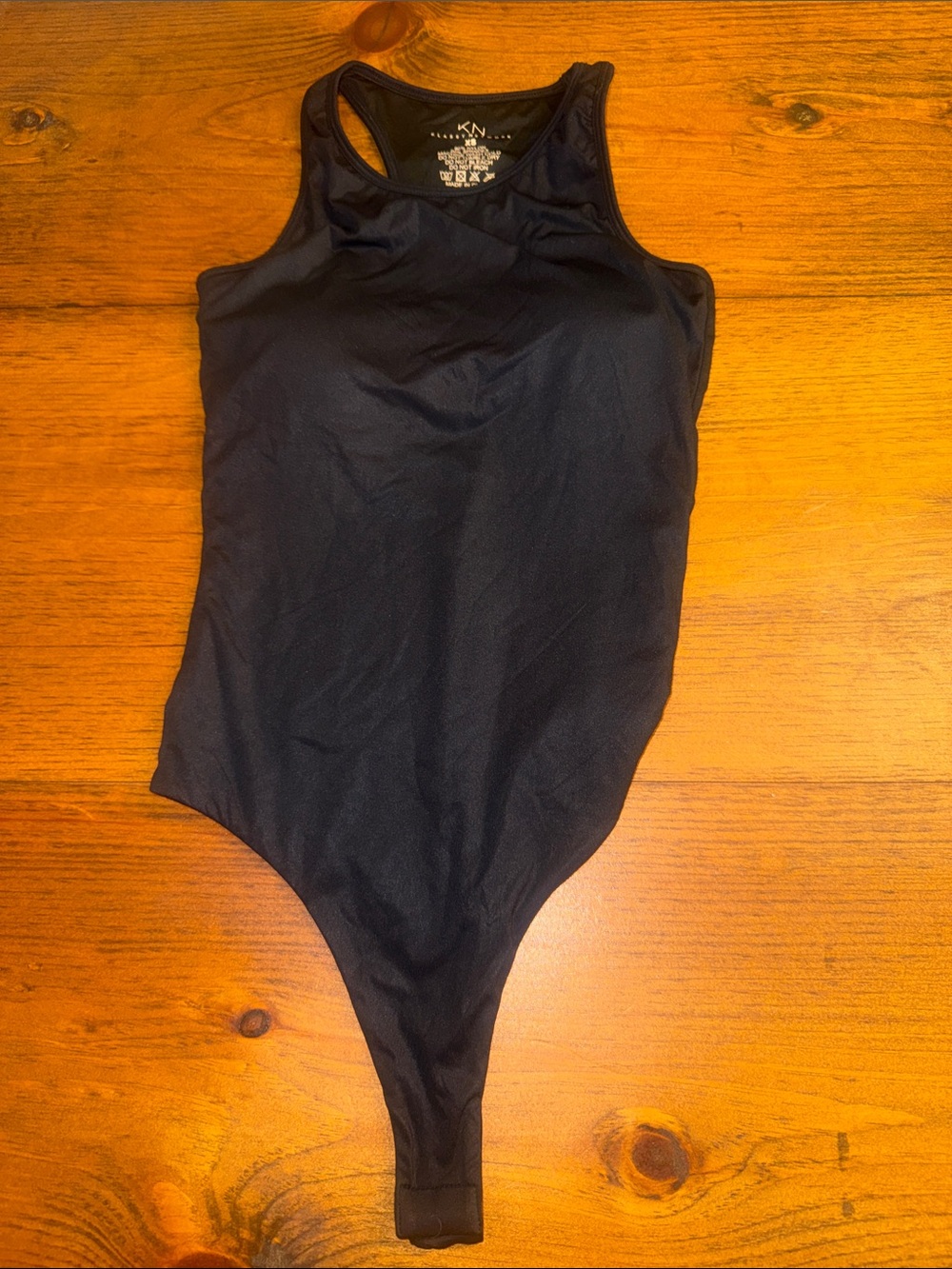 Klassy Network Black Stretch Racerback Bodysuit